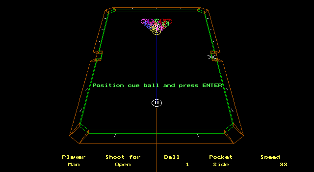 Title screen of Jim Kobbe's Pool Game in 3D