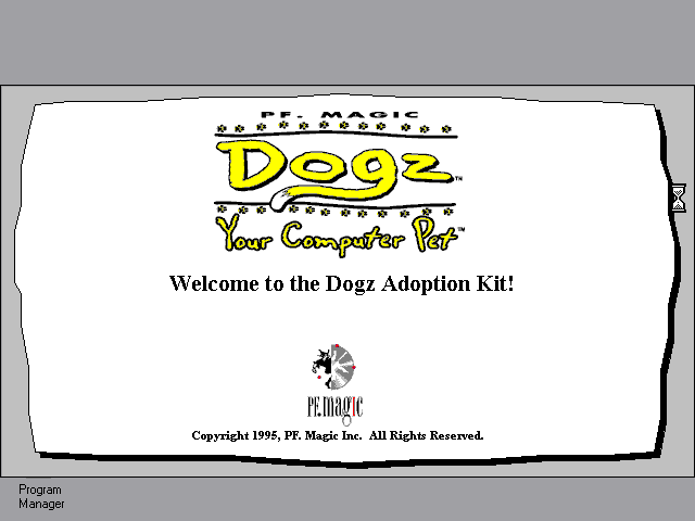 Title screen of Dogz: Your Computer Pet