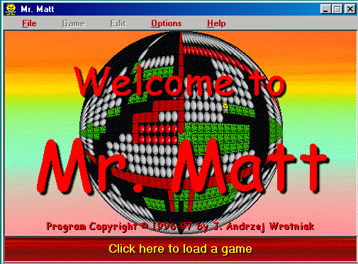 Title screen of Mr. Matt