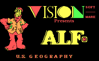 Title screen of ALF's U.S. Geography