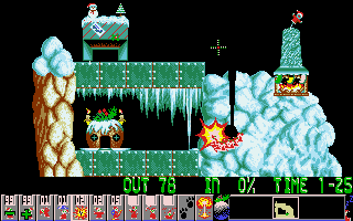 Gameplay of Holiday Lemmings (Complete Pack)