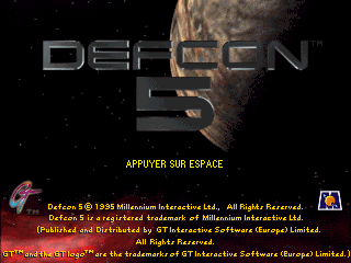 Title screen of Defcon 5