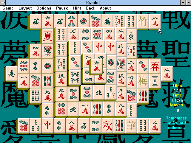 Gameplay of Kyodai Mahjongg