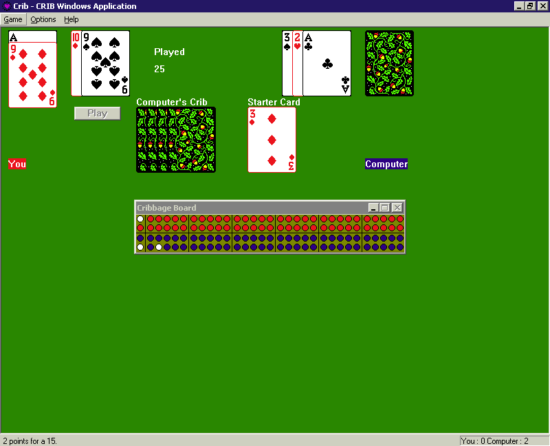 Gameplay of Crib
