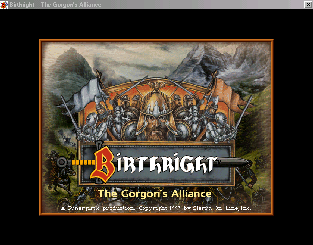 Title screen of Birthright: The Gorgon's Alliance