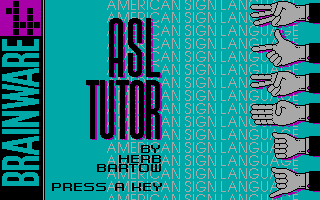 Title screen of American Sign Language Tutor