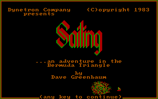 Title screen of Sailing... an adventure in the Bermuda Triangle