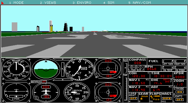Title screen of Microsoft Flight Simulator (v4.0)