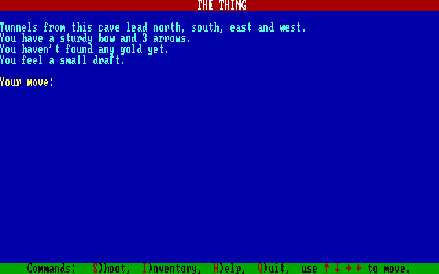Title screen of The Thing