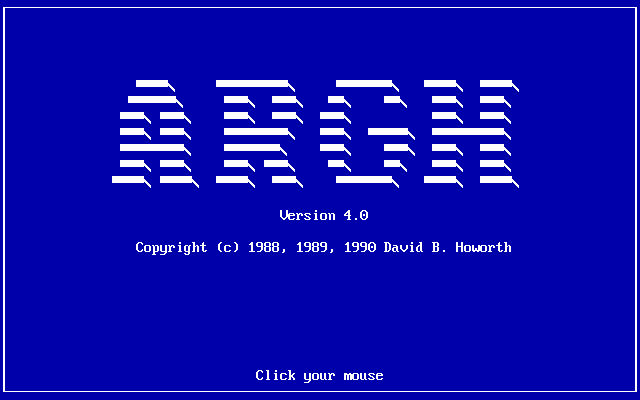 Title screen of Argh