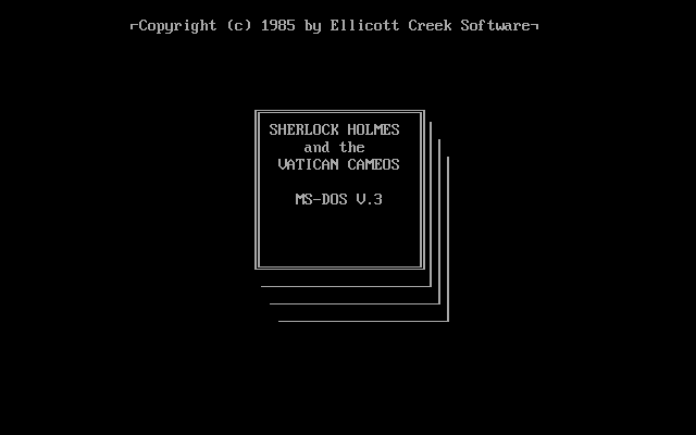 Title screen of Sherlock Holmes: The Vatican Cameos