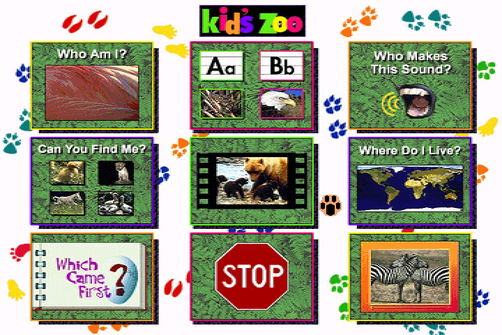 Title screen of Kid's Zoo: A Baby Animal Adventure