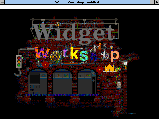 Title screen of Widget Workshop: The Mad Scientist's Laboratory