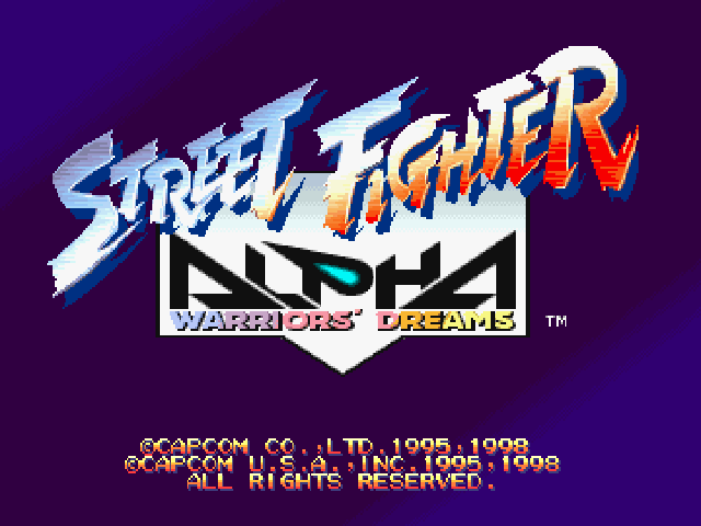 Title screen of Street Fighter Alpha: Warriors' Dreams