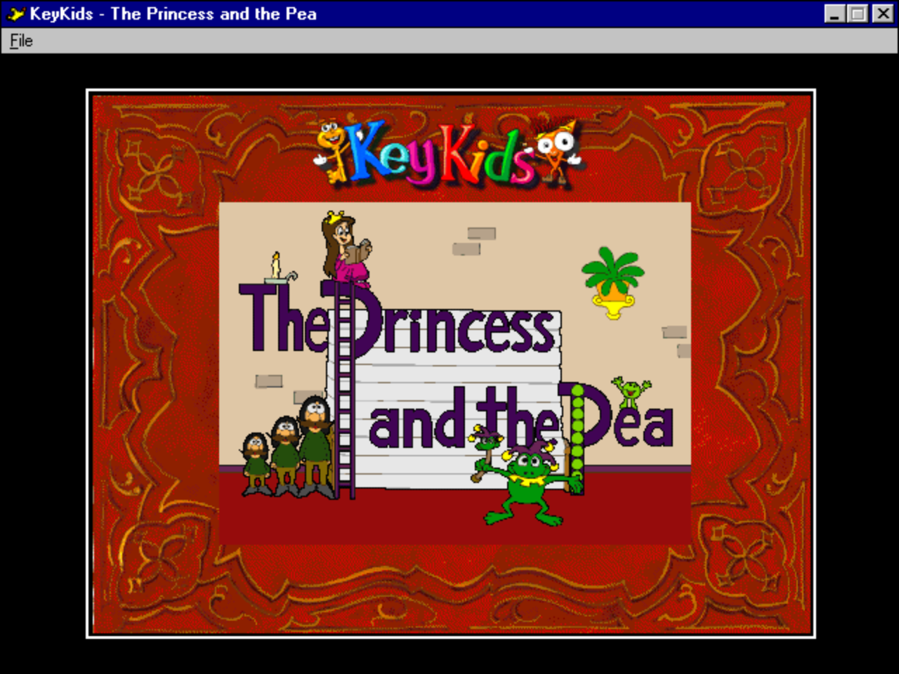 Title screen of The Princess and the Pea