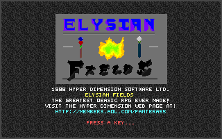 Title screen of Elysian Fields
