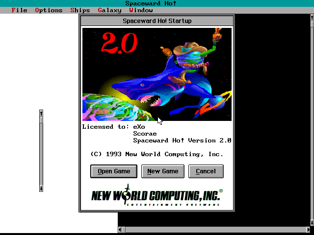 Title screen of Spaceward Ho!