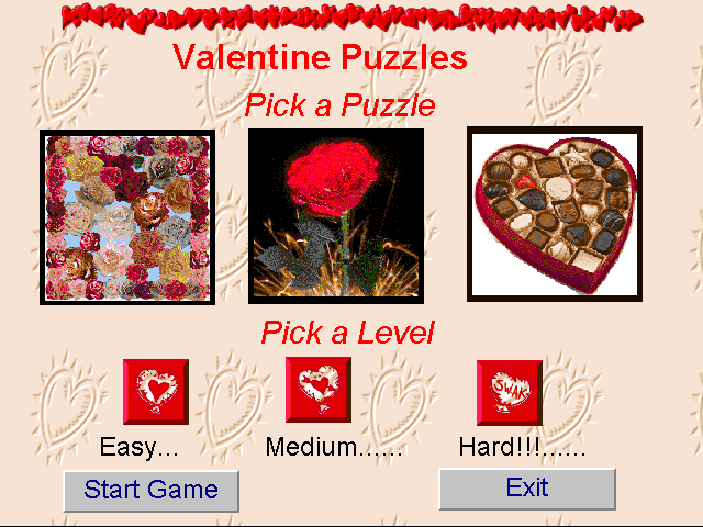 Title screen of Valentine Puzzles '98