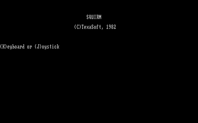 Title screen of Squirm