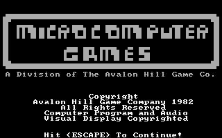 Title screen of Draw Poker (1982)