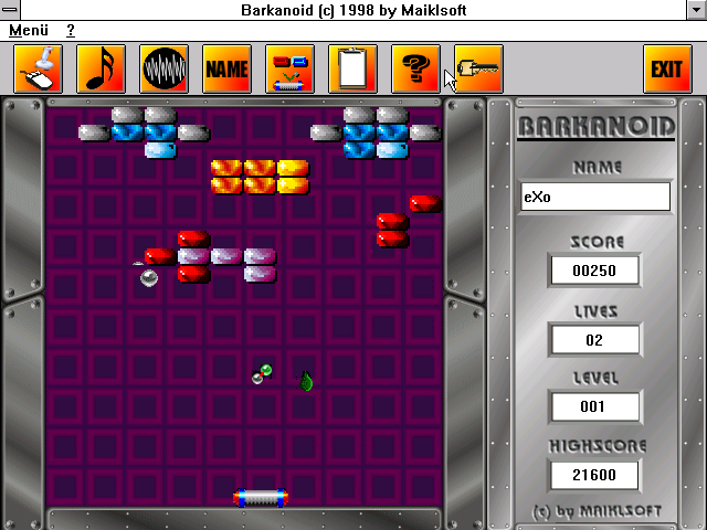 Gameplay of Barkanoid