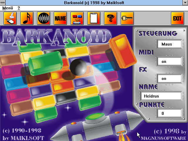 Title screen of Barkanoid