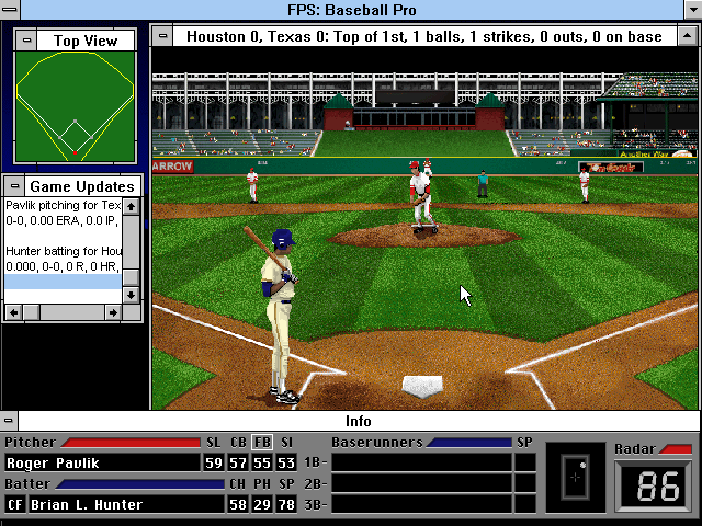 Gameplay of Front Page Sports: Baseball Pro '96 Season