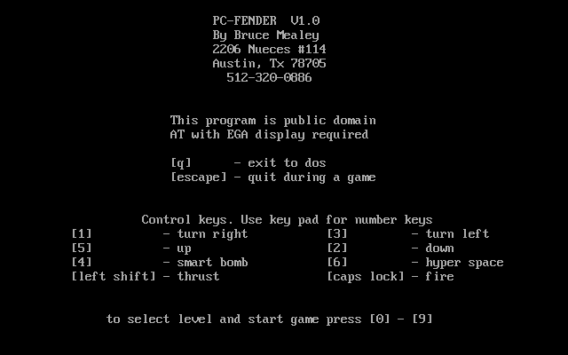 Title screen of PC-Fender