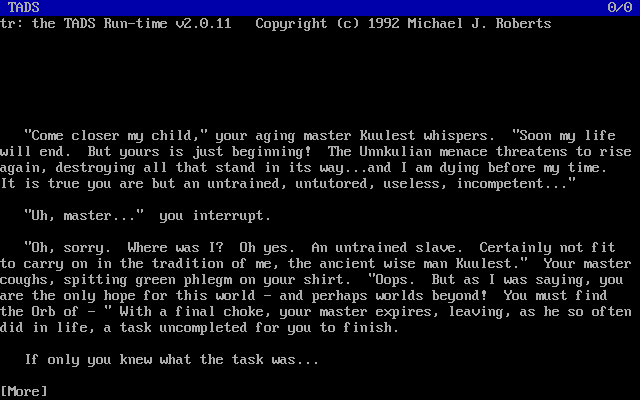 Title screen of Unnkulian Underworld : The Unknown Unventure