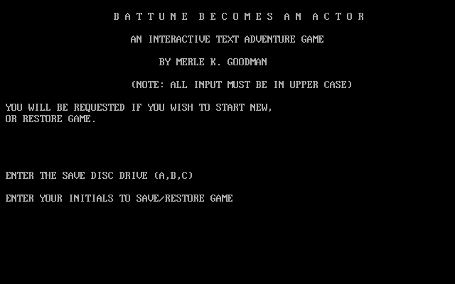Title screen of Battune Becomes an Actor