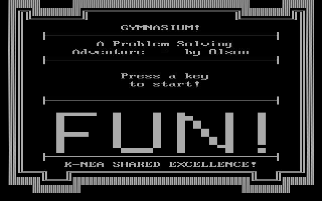 Title screen of Gymnasium Adventure