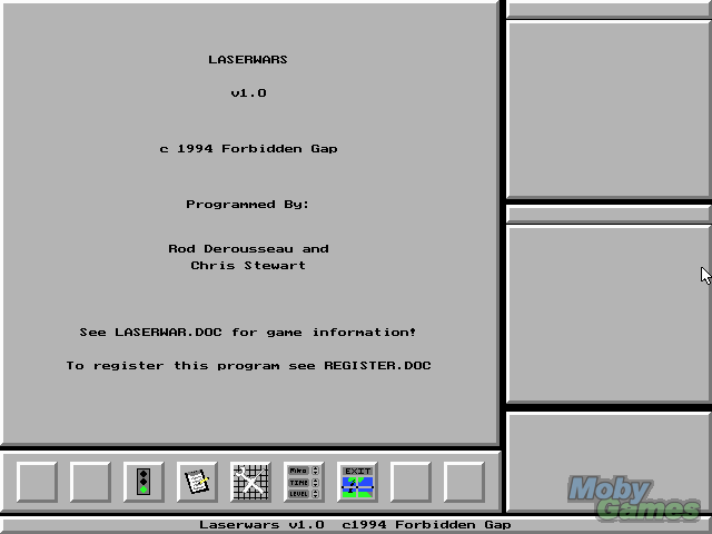 Title screen of Laserwars