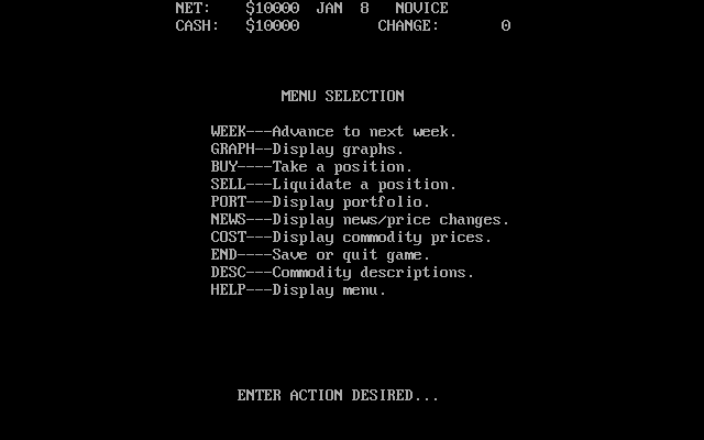 Gameplay of Tycoon: The Commodity Market Simulation