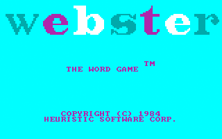 Title screen of Webster: The Word Game