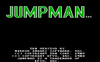 Title screen of Jumpman