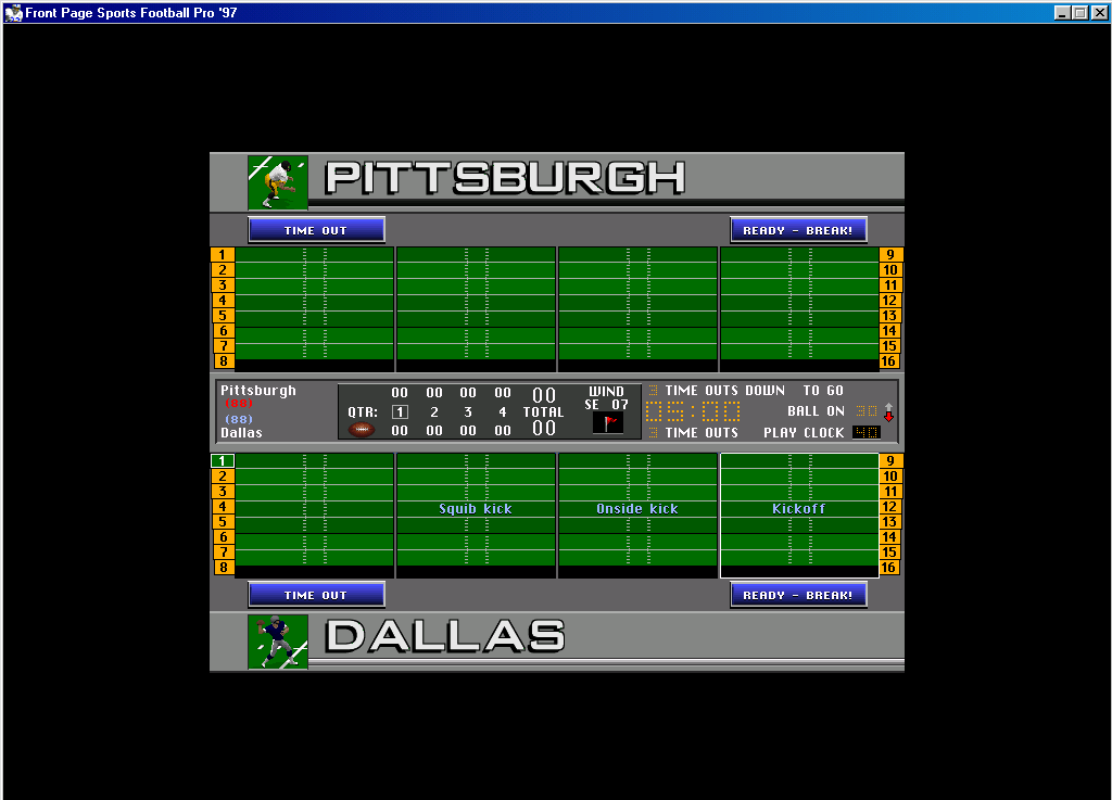 Gameplay of Front Page Sports: Football Pro '97