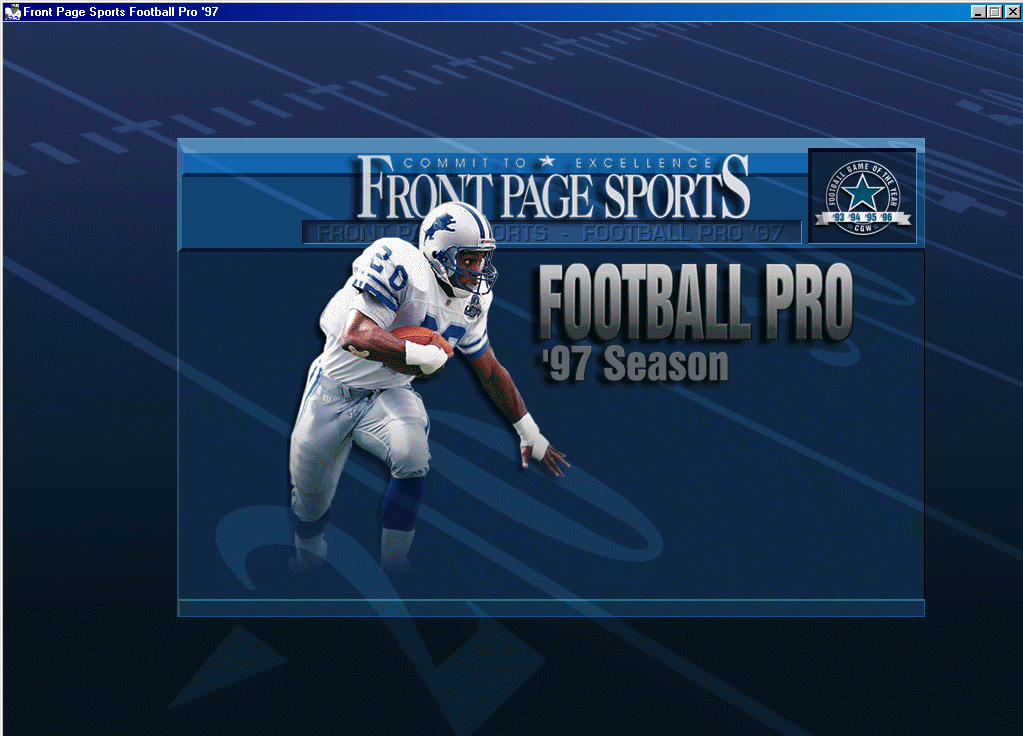 Title screen of Front Page Sports: Football Pro '97