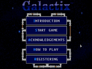 Title screen of Galactix (1992)