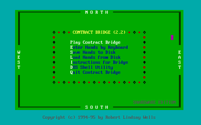 Title screen of Contract Bridge