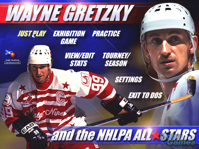 Title screen of Wayne Gretzky and the NHLPA All-Stars