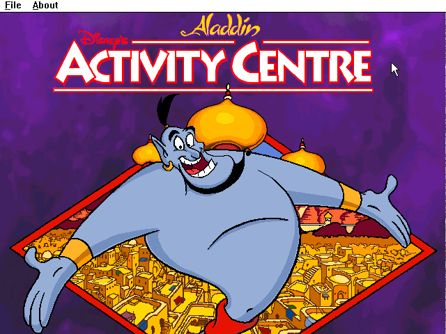 Title screen of Disney's Aladdin Activity Center
