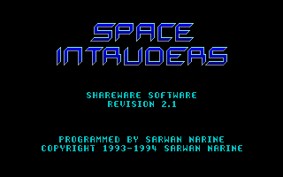 Title screen of Space Intruders
