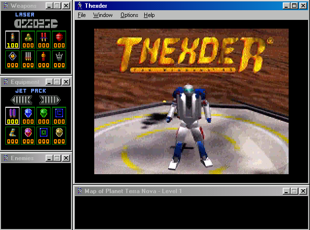 Title screen of Thexder