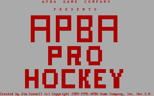 Title screen of APBA Pro Hockey