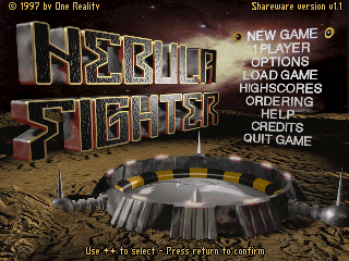 Title screen of Nebula Fighter