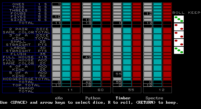 Gameplay of Five-Dice