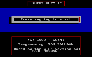 Title screen of Super Huey II