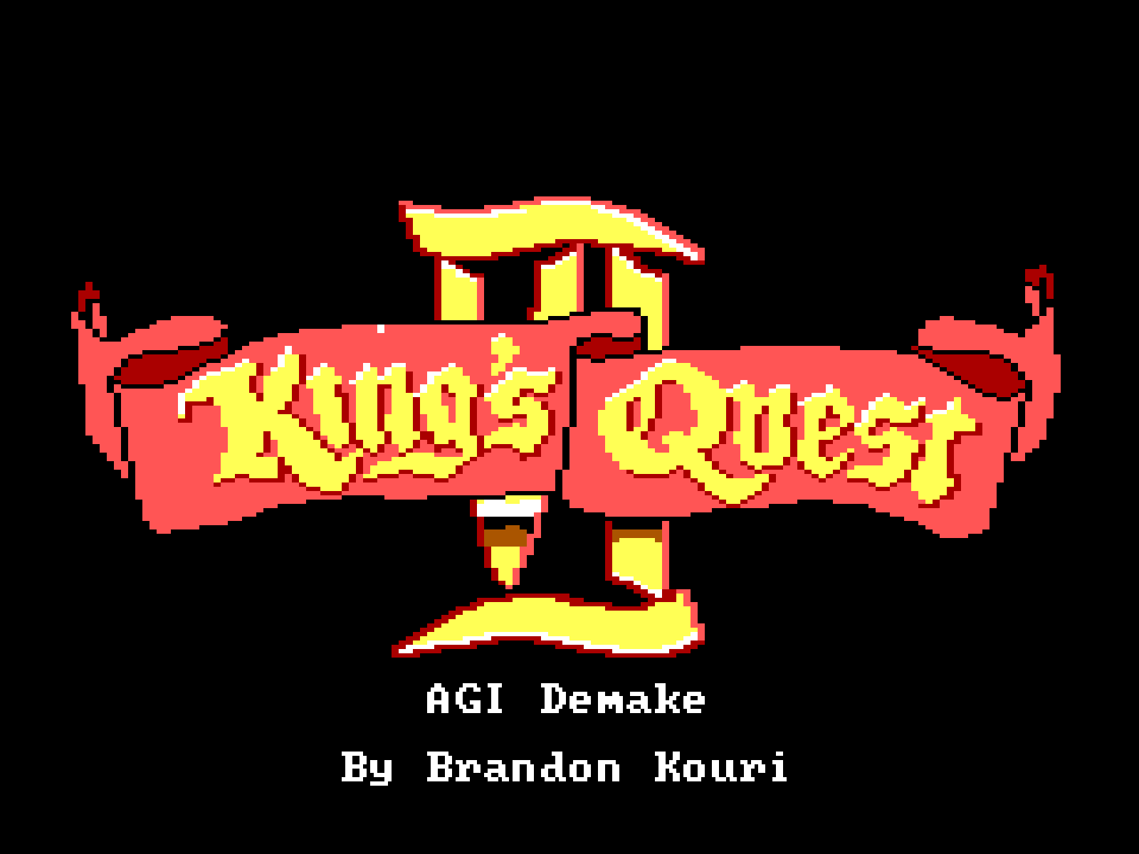 Title screen of King's Quest VI AGI Demake