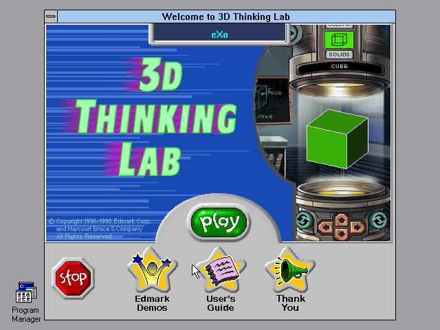 Title screen of 3D Thinking Lab