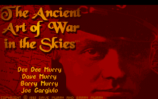 Title screen of The Ancient Art of War in the Skies